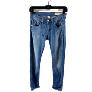 rag & bone Jeans the Capri Low Rise Light Wash Denim Raw Hem Women's Size 25